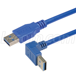 USB 3.0 Right Angle Cable Assemblies - Up Angle A