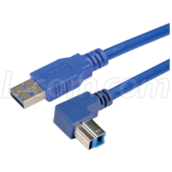 USB 3.0 Right Angle Cable Assemblies - Up Angle B